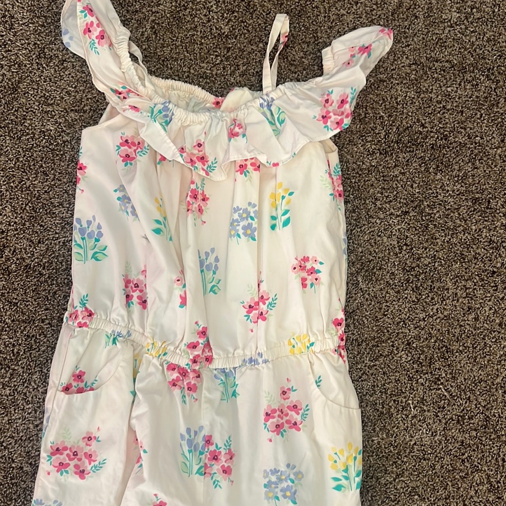 Gymboree girls floral cold shoulder jumpsuit size 10